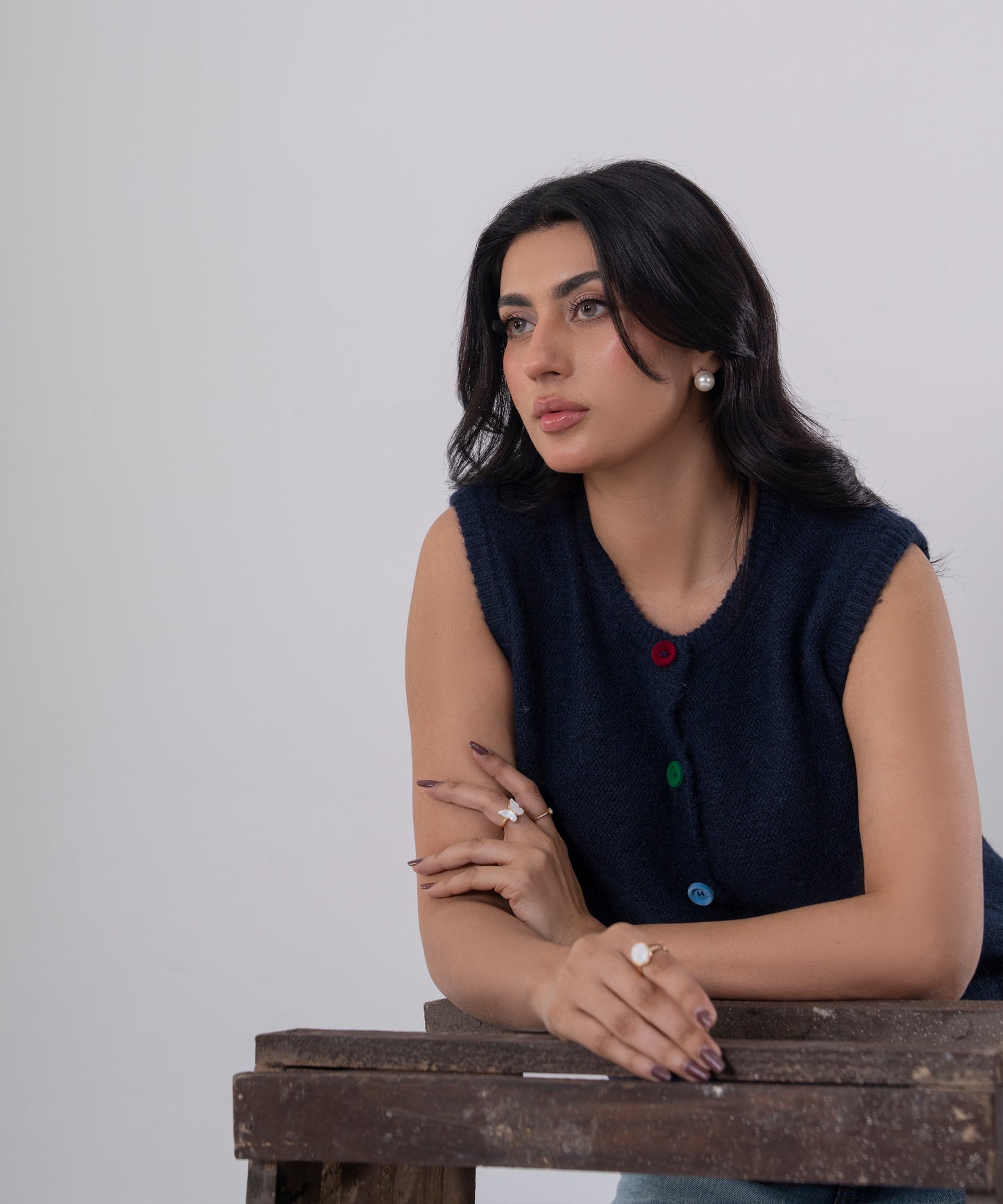 Midnight Buttoned Knit Vest