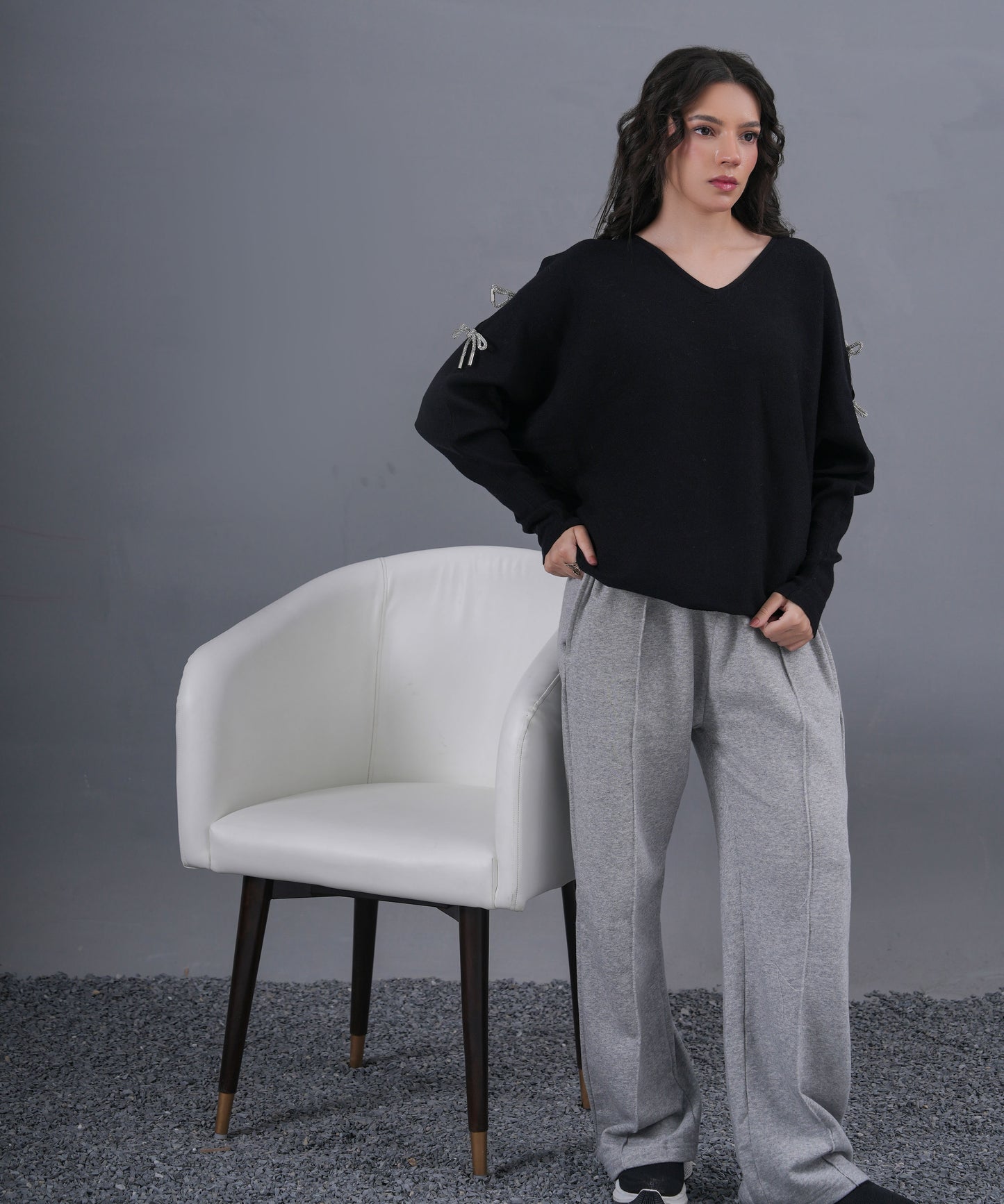 Crystal Bow Cape (black)