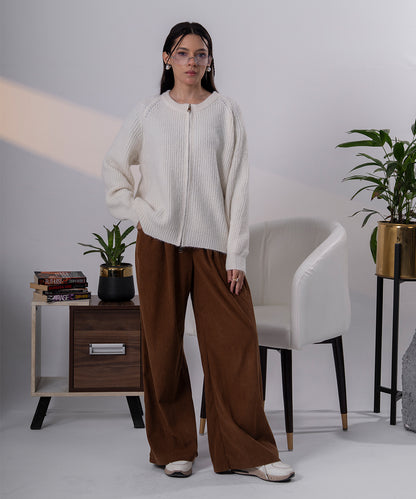 Classic Ivory Knit Cardigan