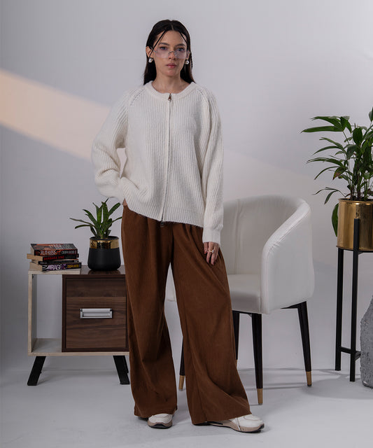 Classic Ivory Knit Cardigan