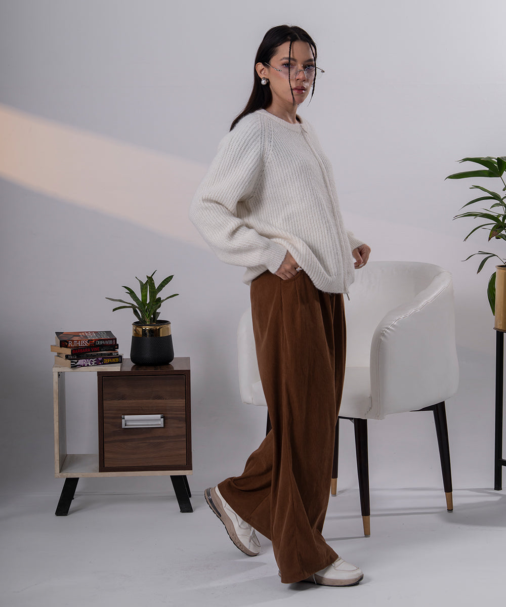 Classic Ivory Knit Cardigan