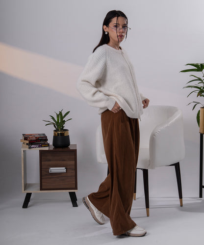 Classic Ivory Knit Cardigan