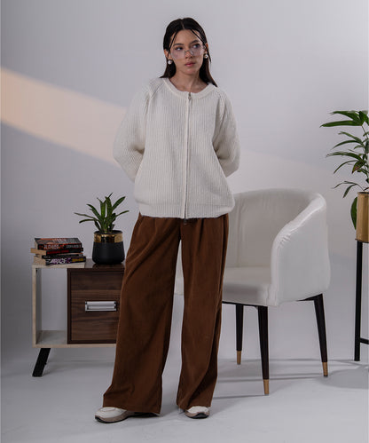 Classic Ivory Knit Cardigan