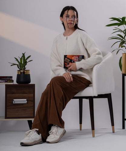 Classic Ivory Knit Cardigan