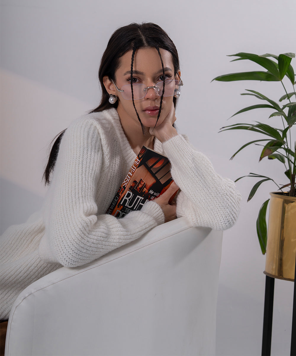 Classic Ivory Knit Cardigan