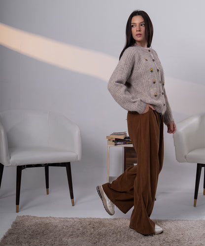 Embroidered Knit Cardigan