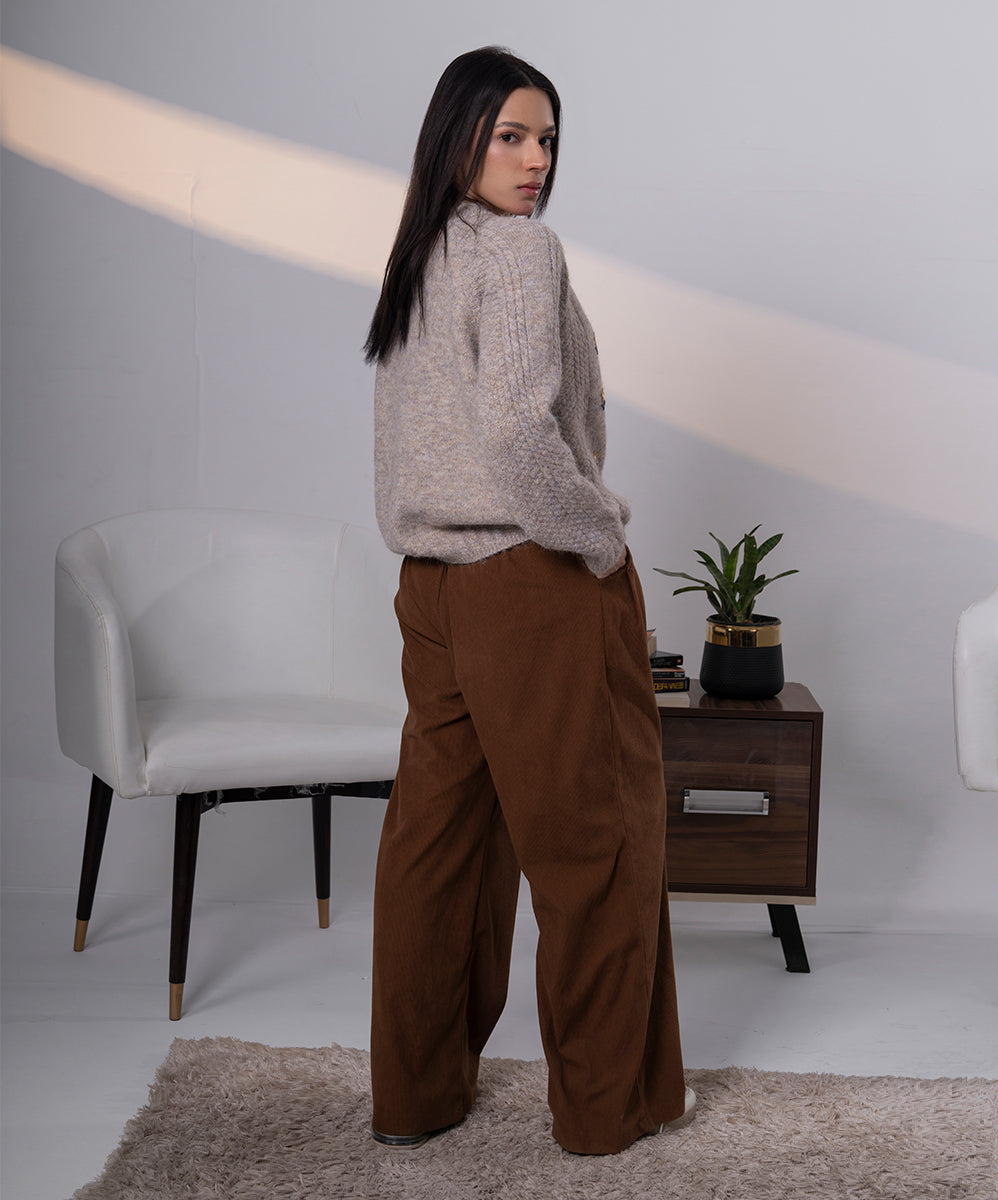 Embroidered Knit Cardigan