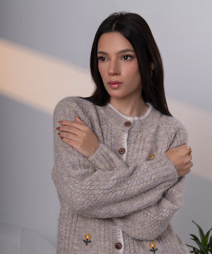 Embroidered Knit Cardigan