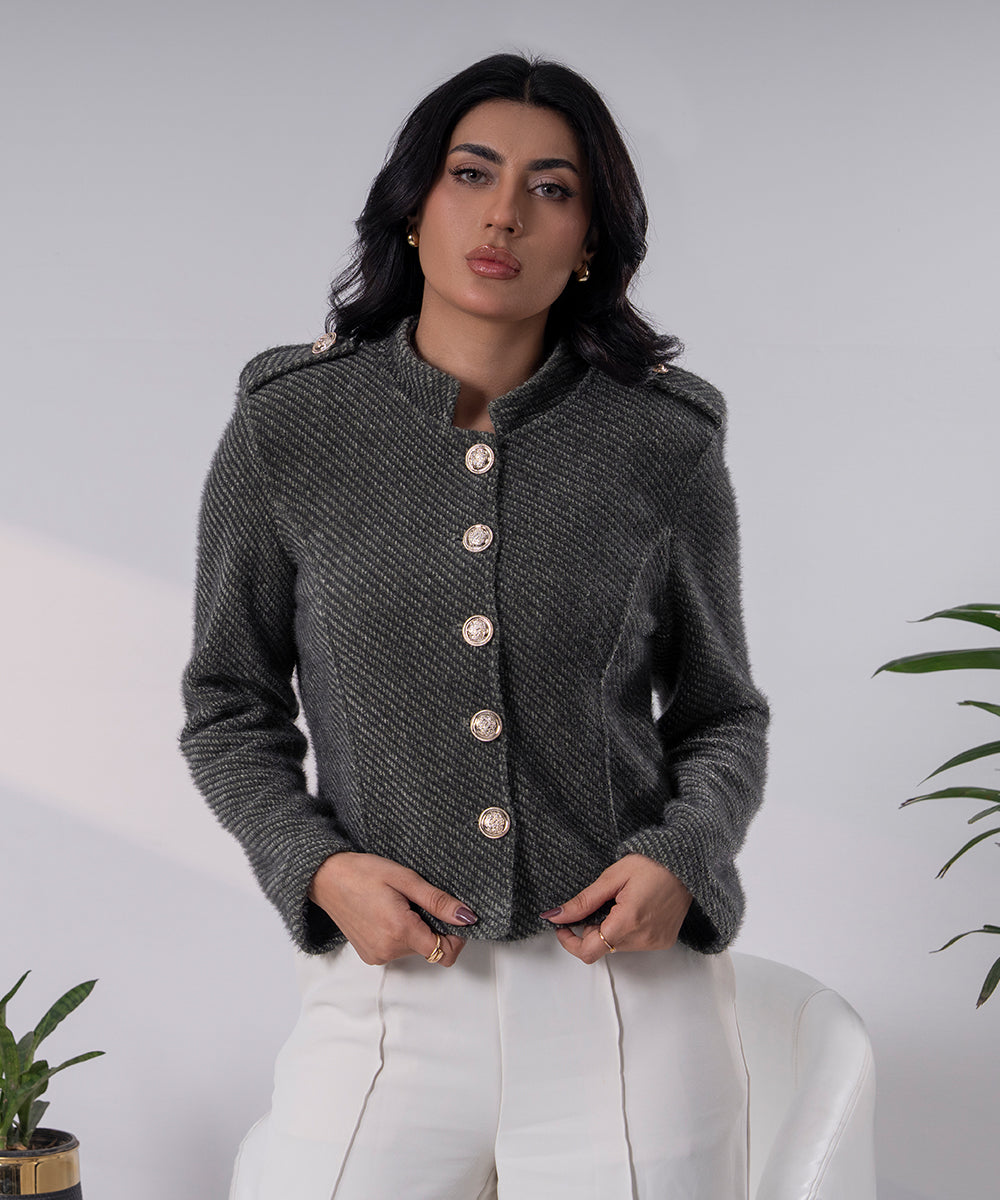 Textured Knitted Jacket