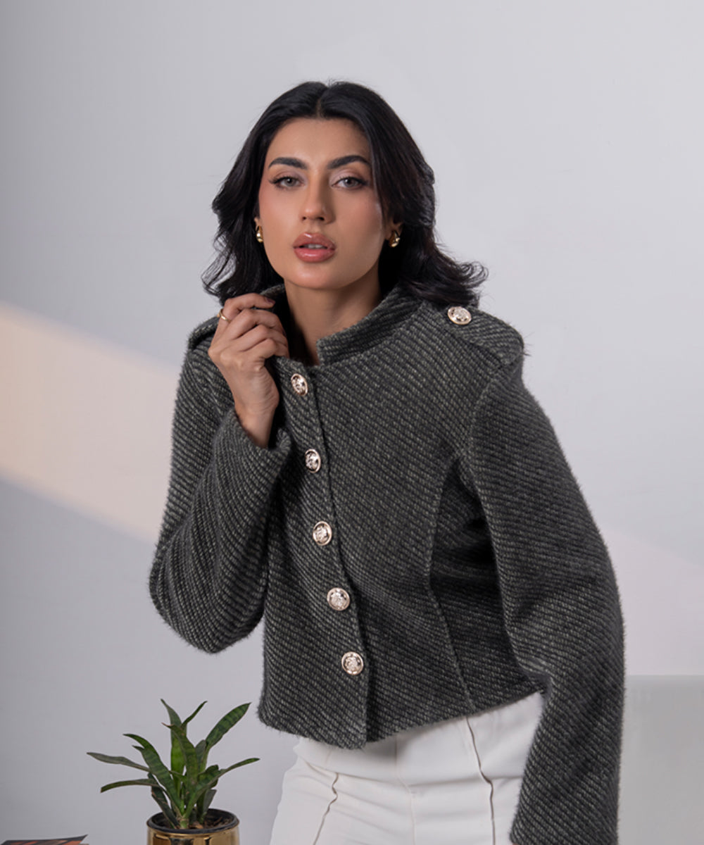 Textured Knitted Jacket