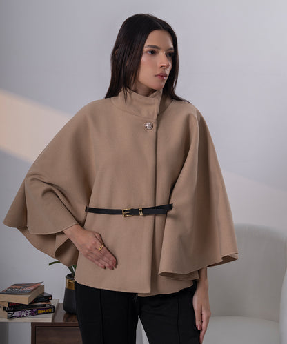 The Pearl Accent High-Neck Cape