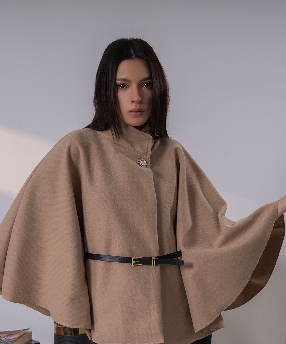 The Pearl Accent High-Neck Cape