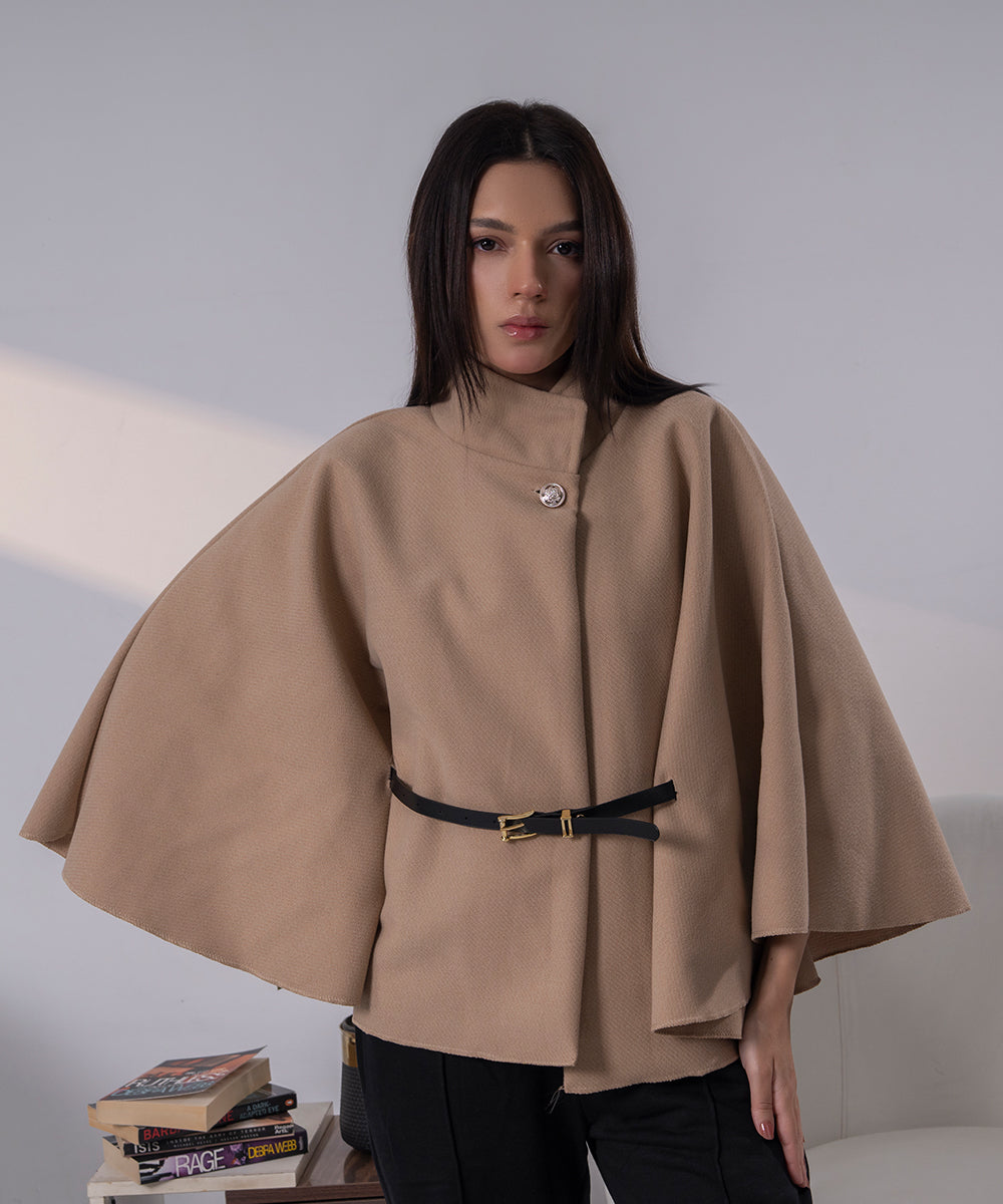 The Pearl Accent High-Neck Cape