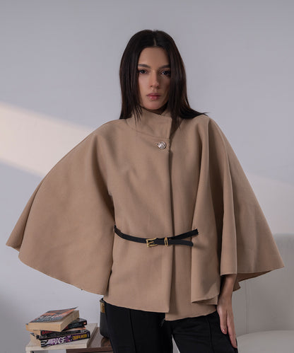 The Pearl Accent High-Neck Cape