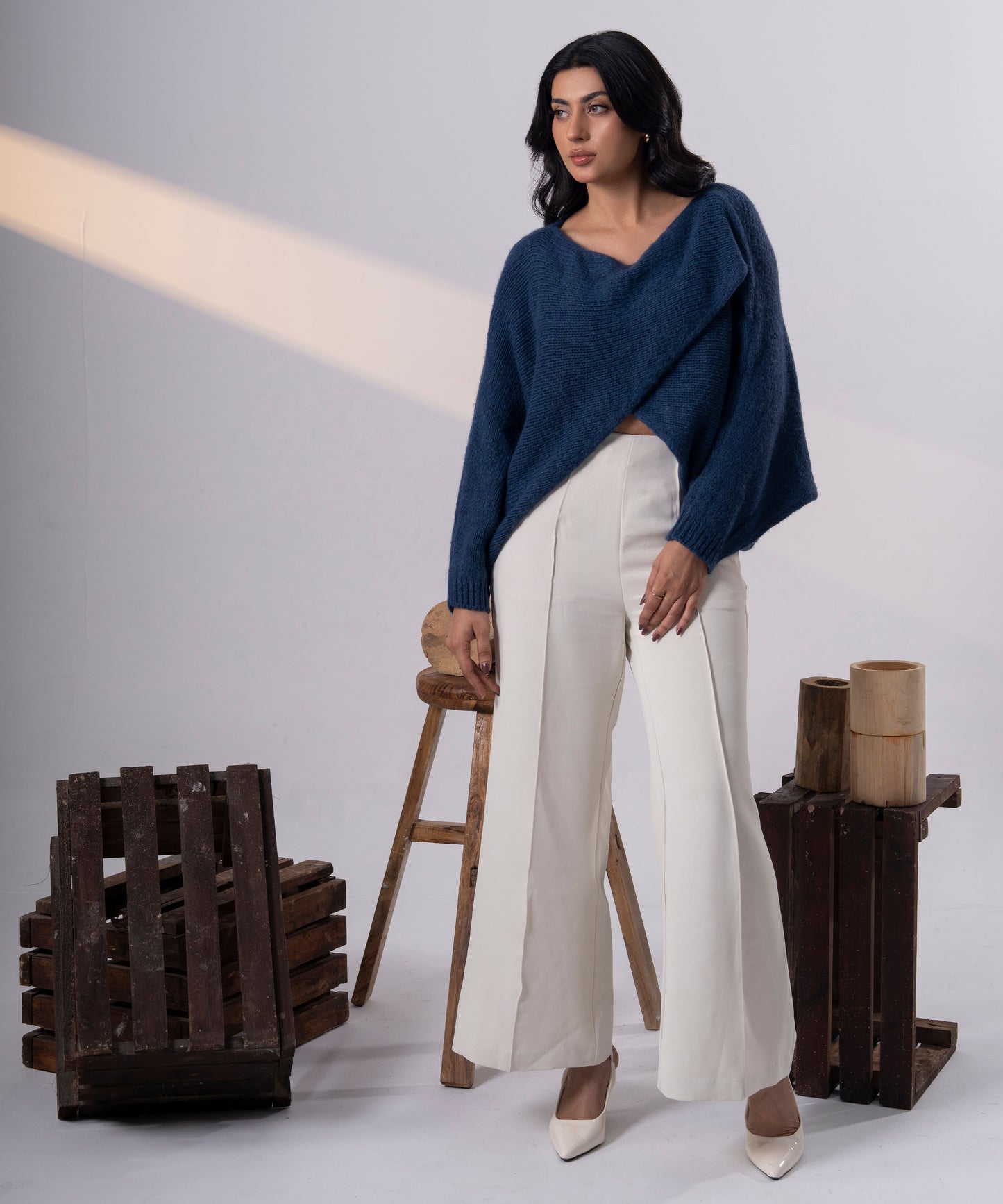 The Minimalist Cocoon Cape (Blue)