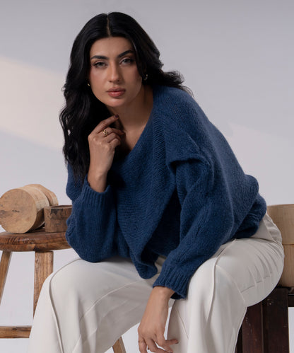 The Minimalist Cocoon Cape (Blue)