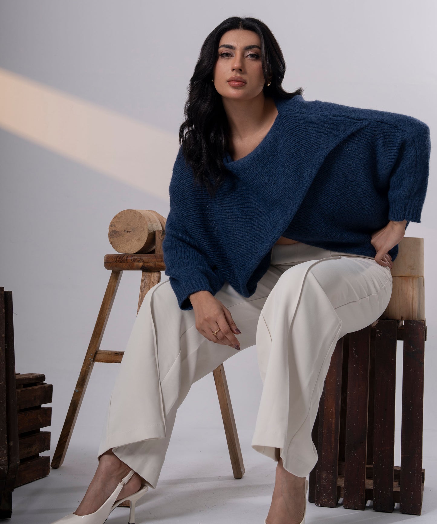 The Minimalist Cocoon Cape (Blue)