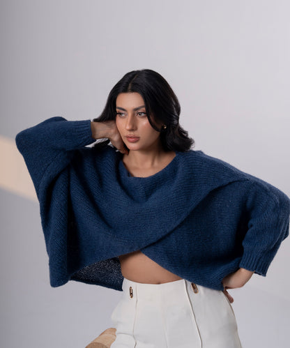 The Minimalist Cocoon Cape (Blue)