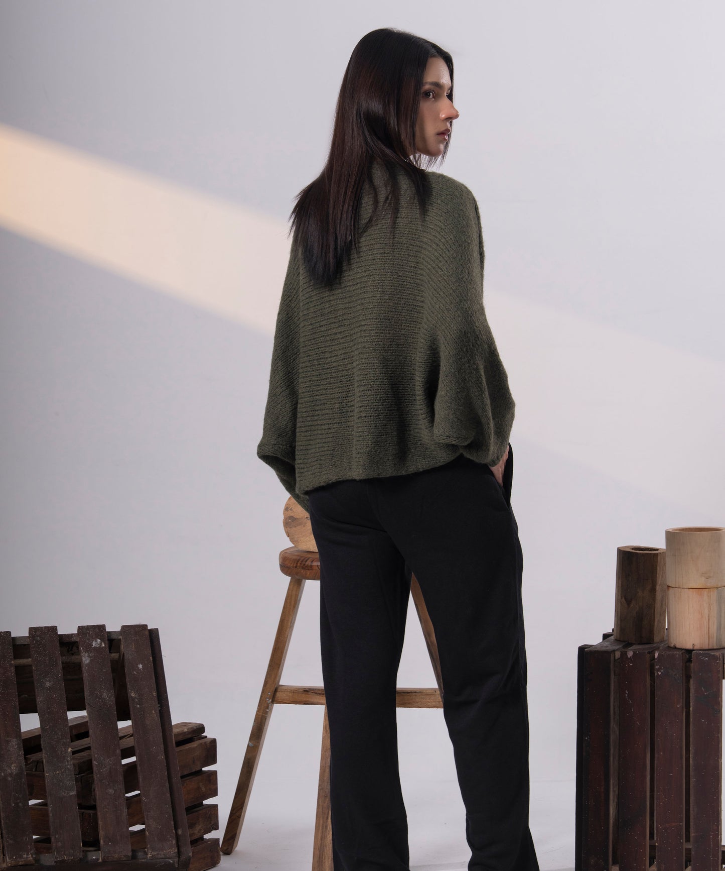 The Minimalist Cocoon Cape (Olive)