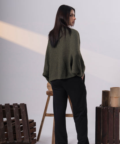 The Minimalist Cocoon Cape (Olive)