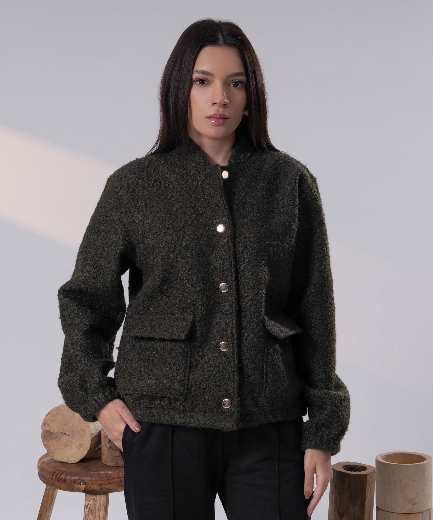 The Textured Bouclé Bomber