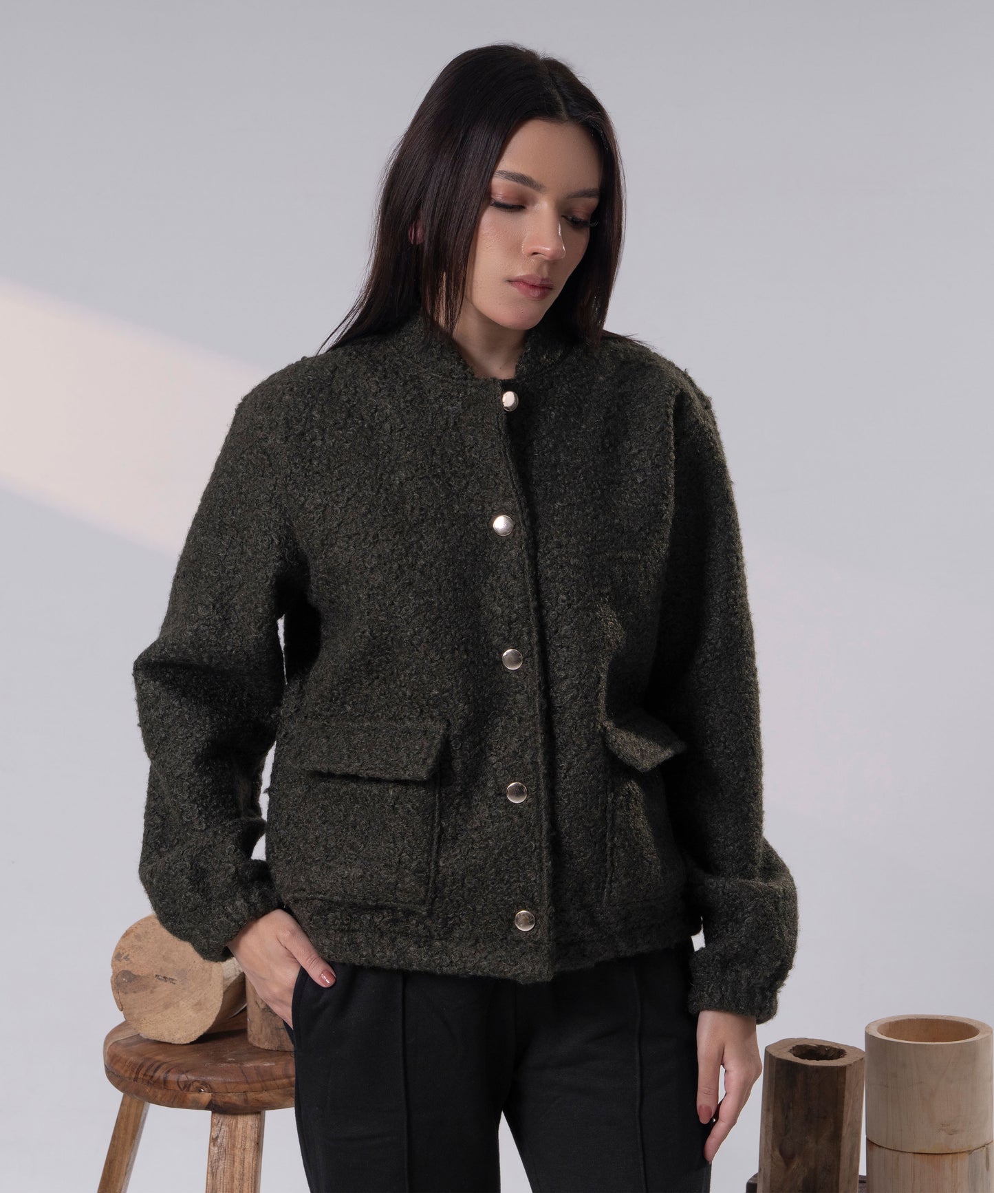 The Textured Bouclé Bomber