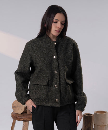 The Textured Bouclé Bomber