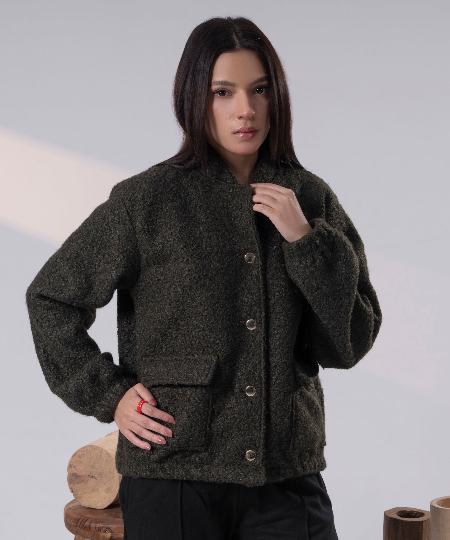 The Textured Bouclé Bomber