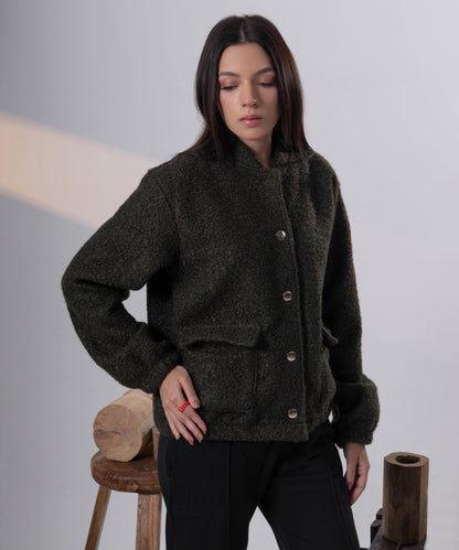 The Textured Bouclé Bomber