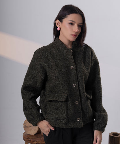 The Textured Bouclé Bomber
