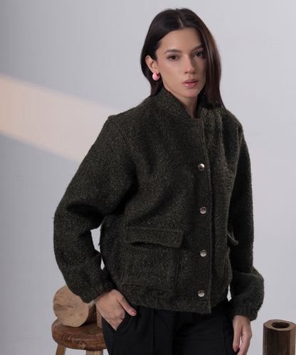 The Textured Bouclé Bomber