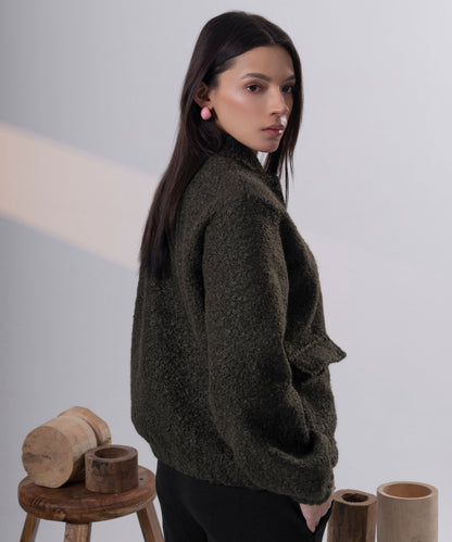 The Textured Bouclé Bomber