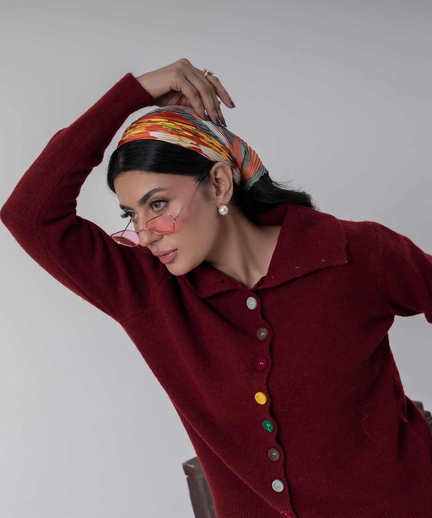 Button-Detail Knit Sweater