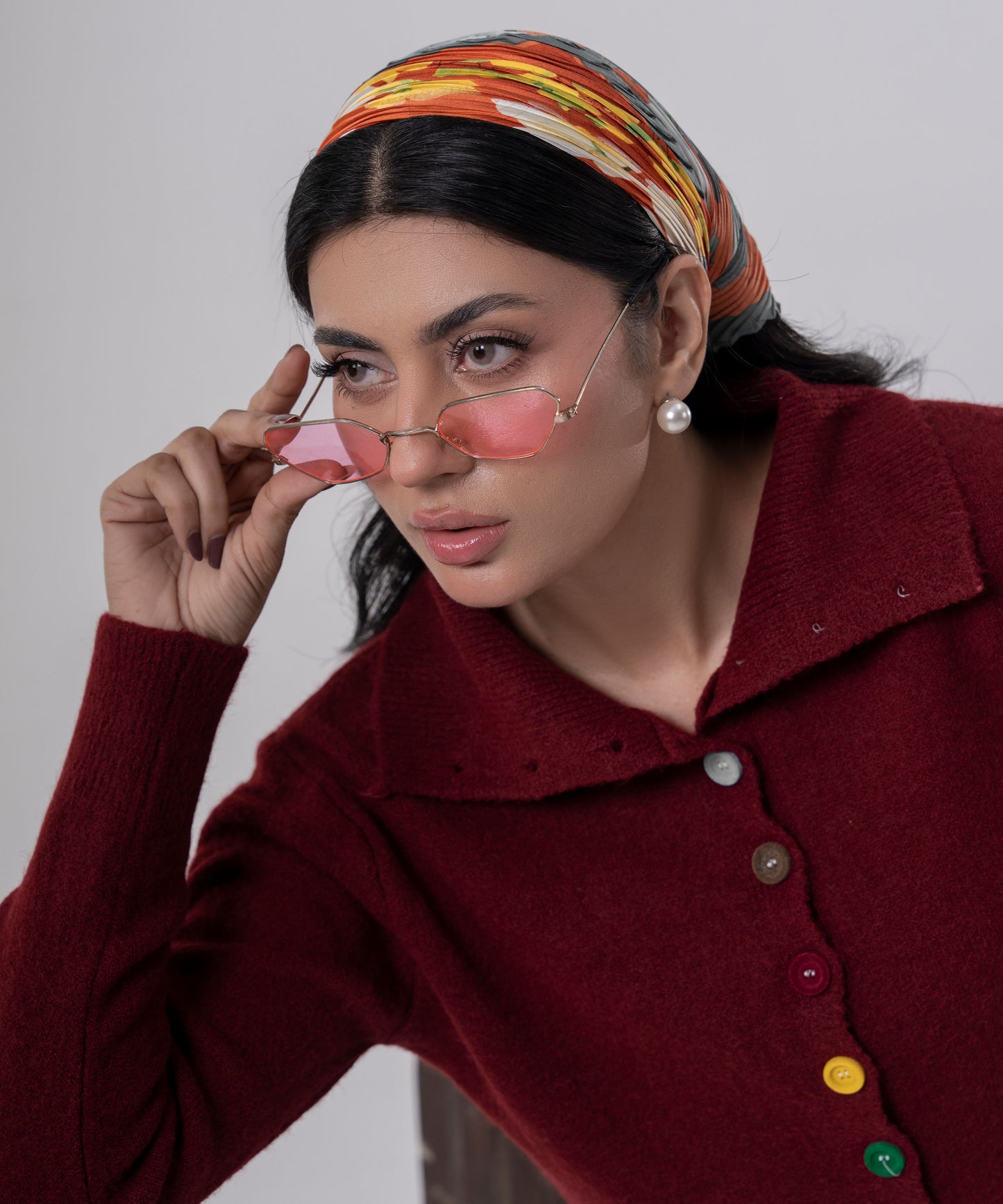 Button-Detail Knit Sweater