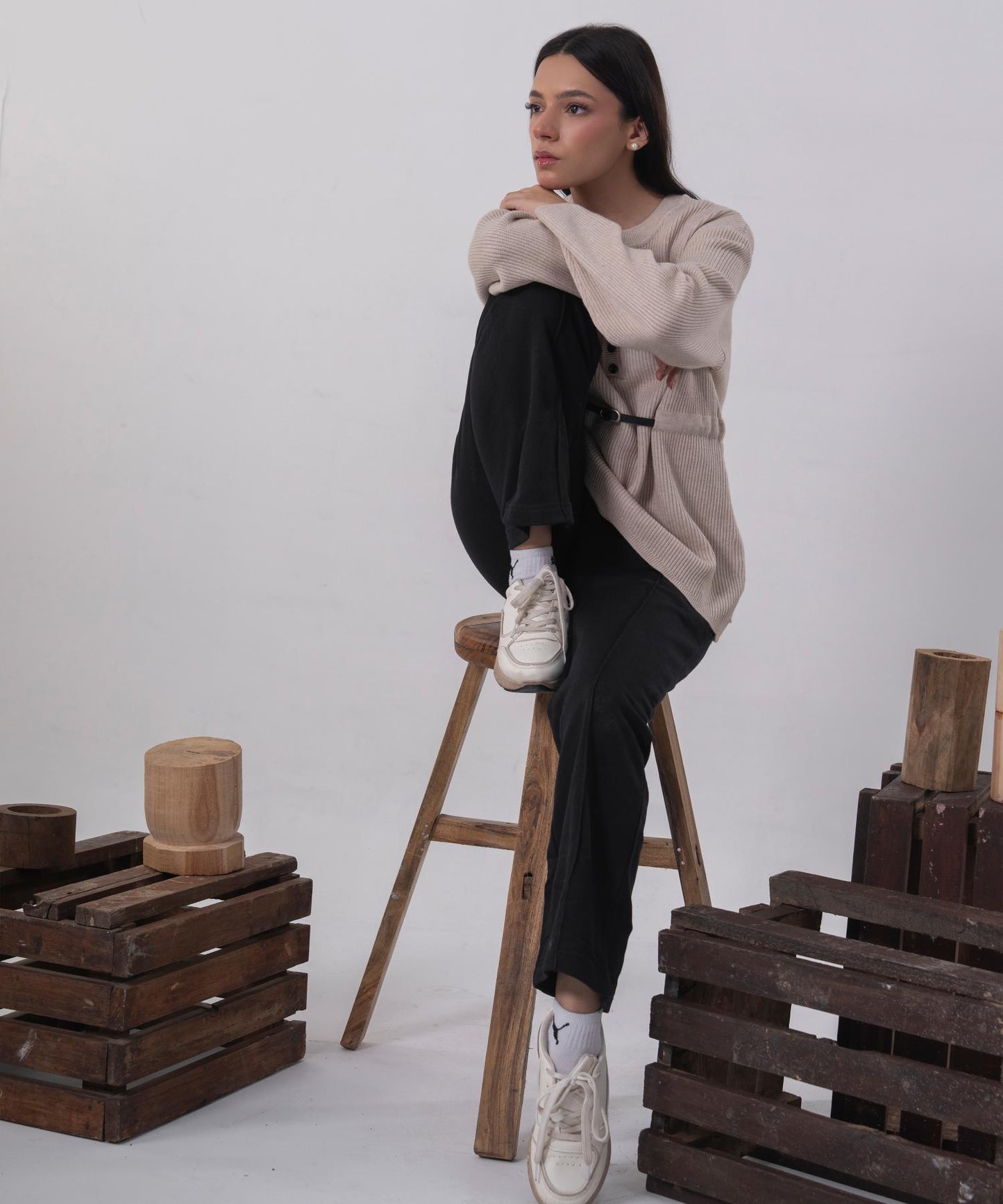 Soft Ribbed Belted Knit Top