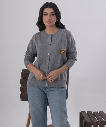 Playful Knit Button Cardigan