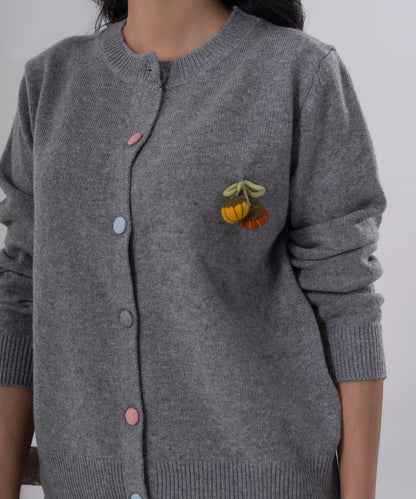 Playful Knit Button Cardigan