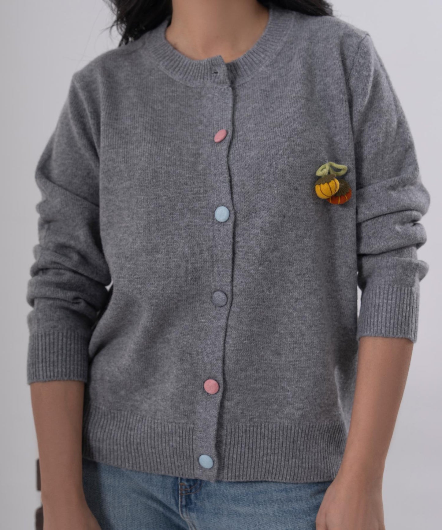 Playful Knit Button Cardigan