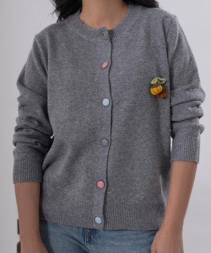 Playful Knit Button Cardigan