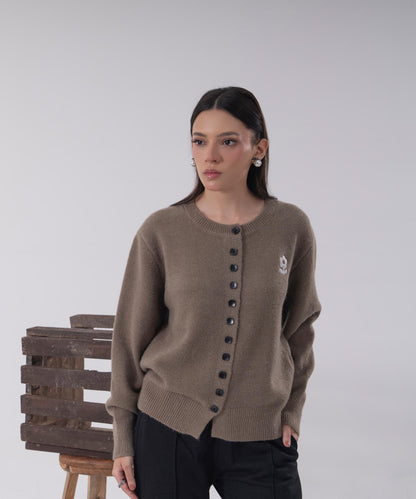 Embroidered Flower Knit Cardigan
