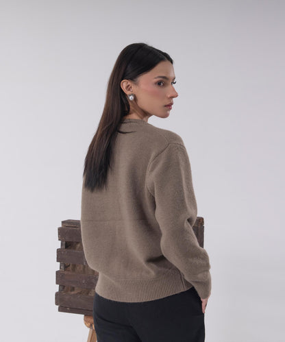 Embroidered Flower Knit Cardigan