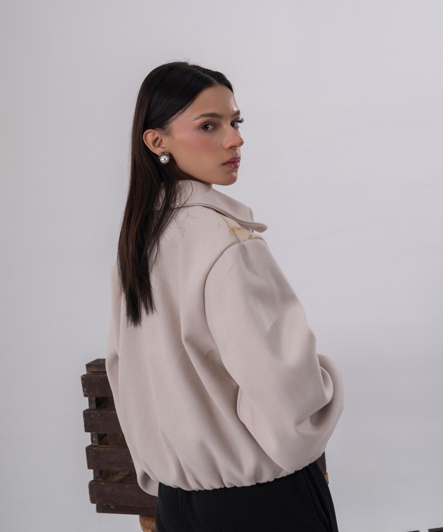 The Sculpted Cloud Bomber - Cream