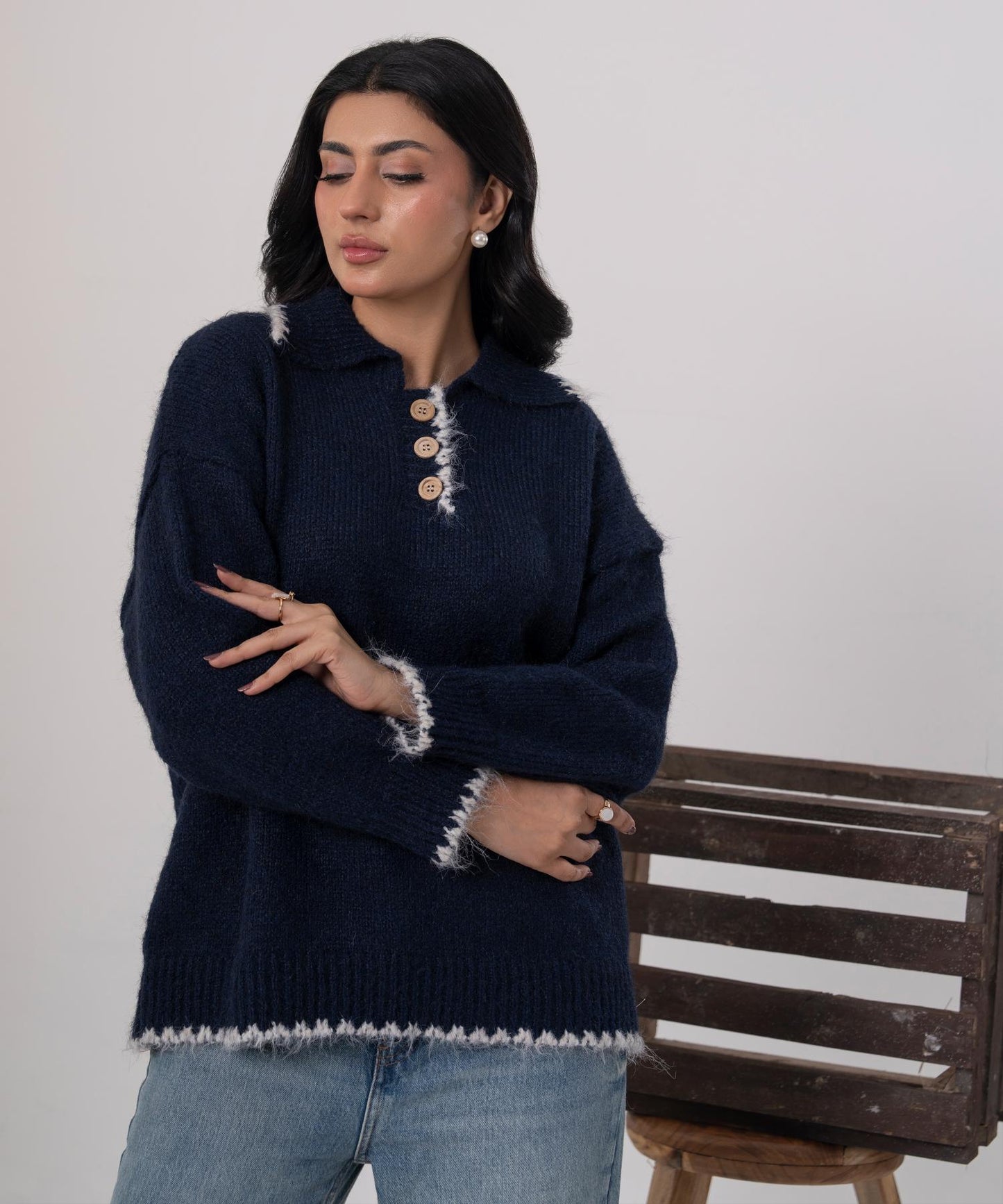 High Neck Knitted Sweater
