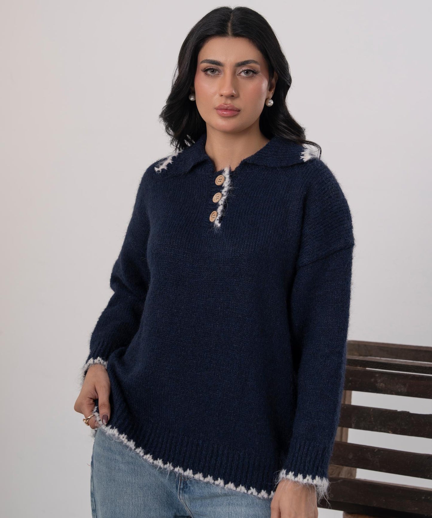 High Neck Knitted Sweater