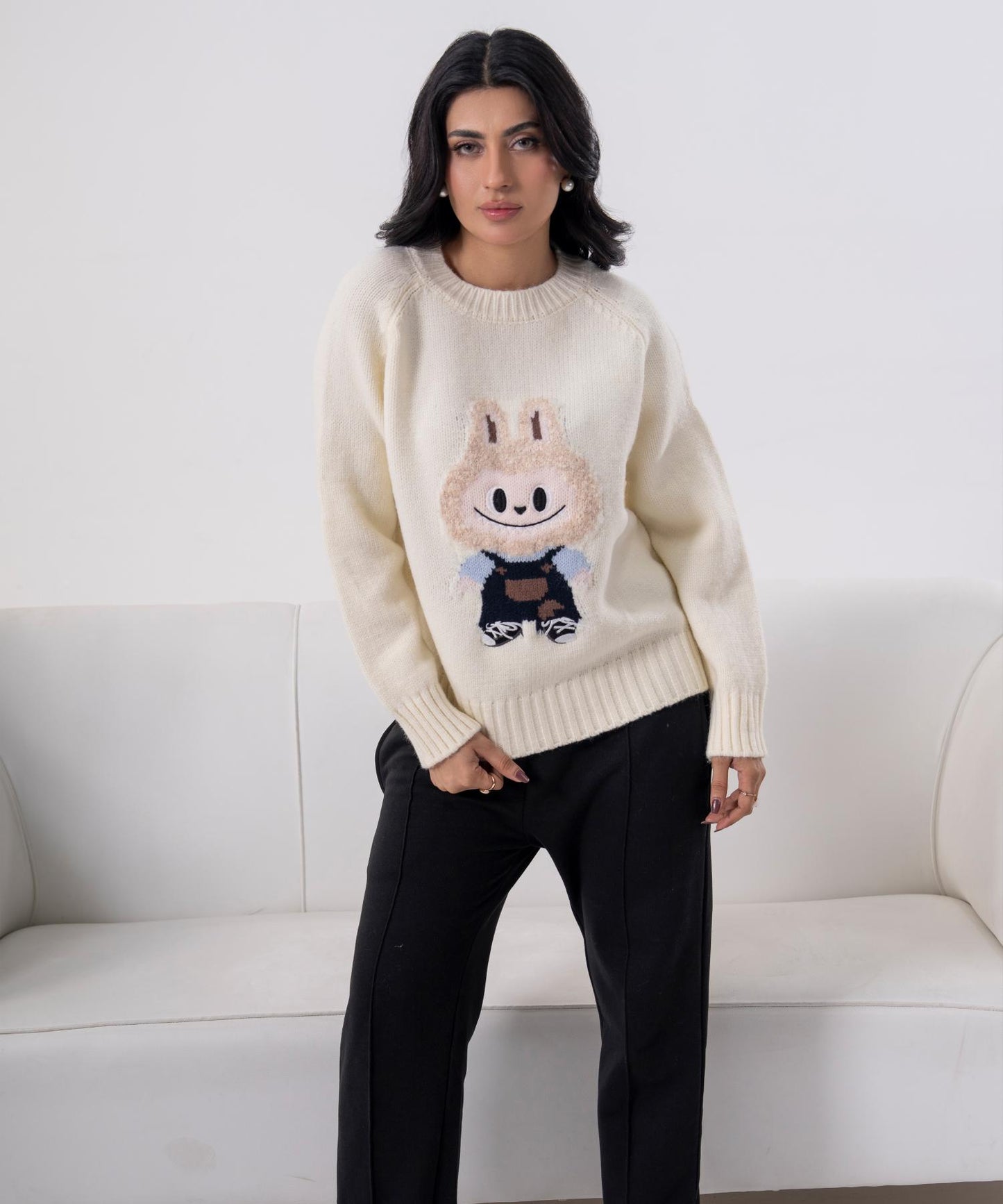 Playful Bunny Knit Sweater