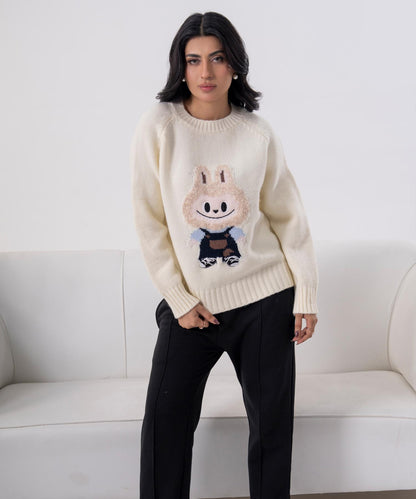 Playful Bunny Knit Sweater