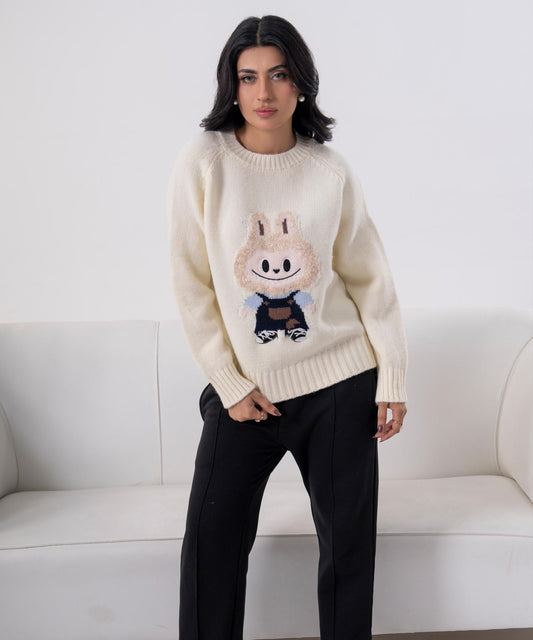 Playful Bunny Knit Sweater