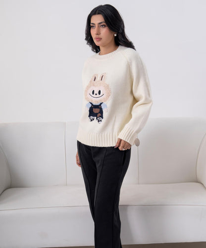 Playful Bunny Knit Sweater
