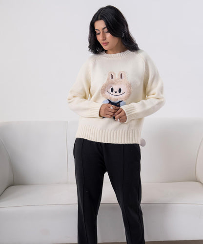 Playful Bunny Knit Sweater