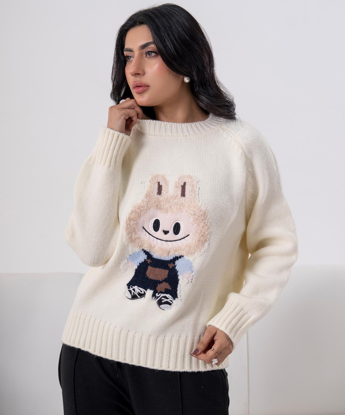 Playful Bunny Knit Sweater